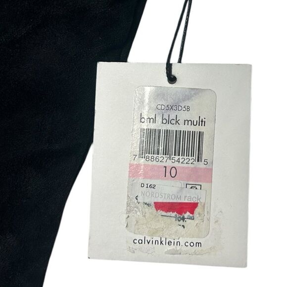 NWT Calvin Klein Black and White Textured Sheath Mini Dress Size 10 Spandex - Picture 3 of 7